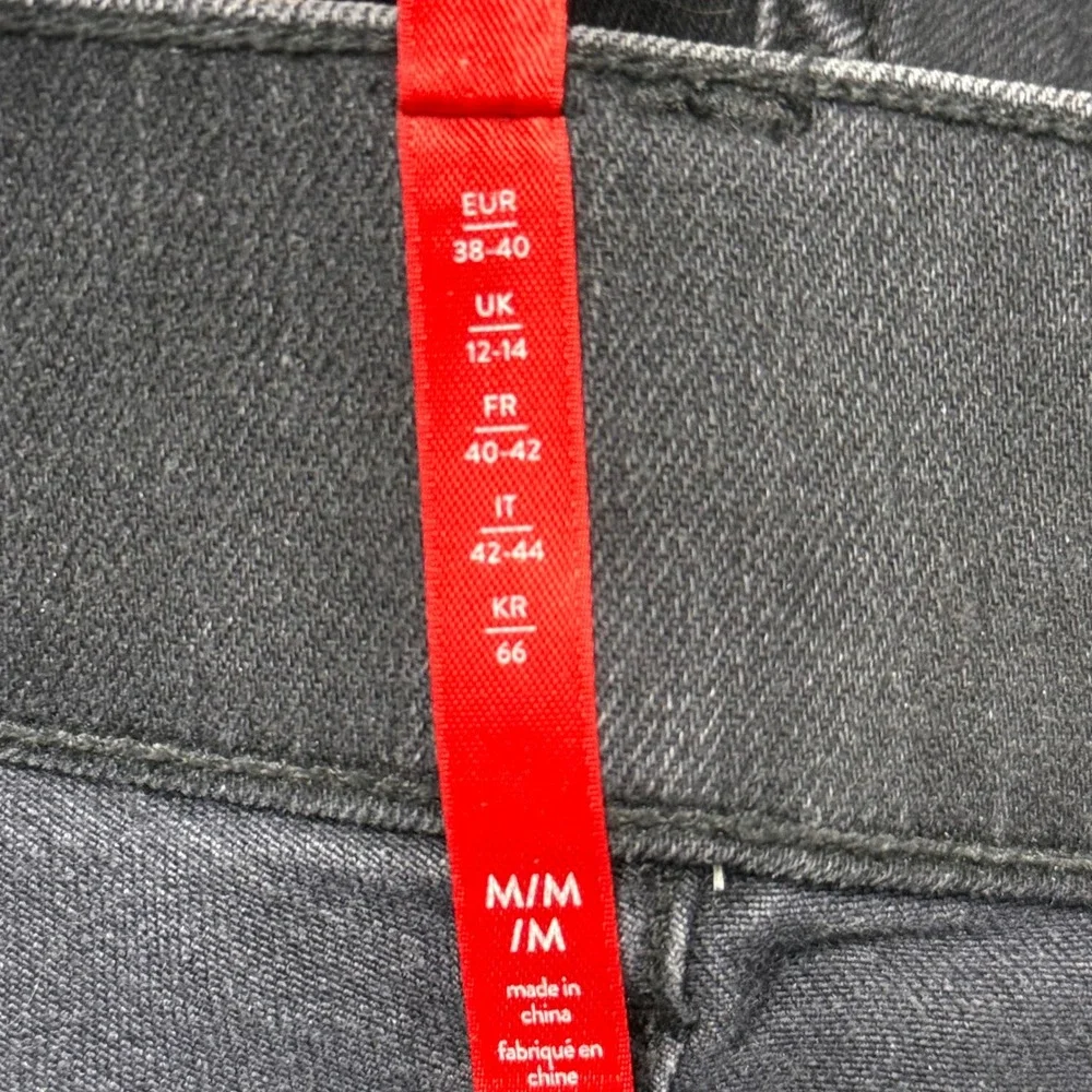 Spanx Ankle Straight Leg Jeans Vintage Black Stretch Pull On 20355R Womens M